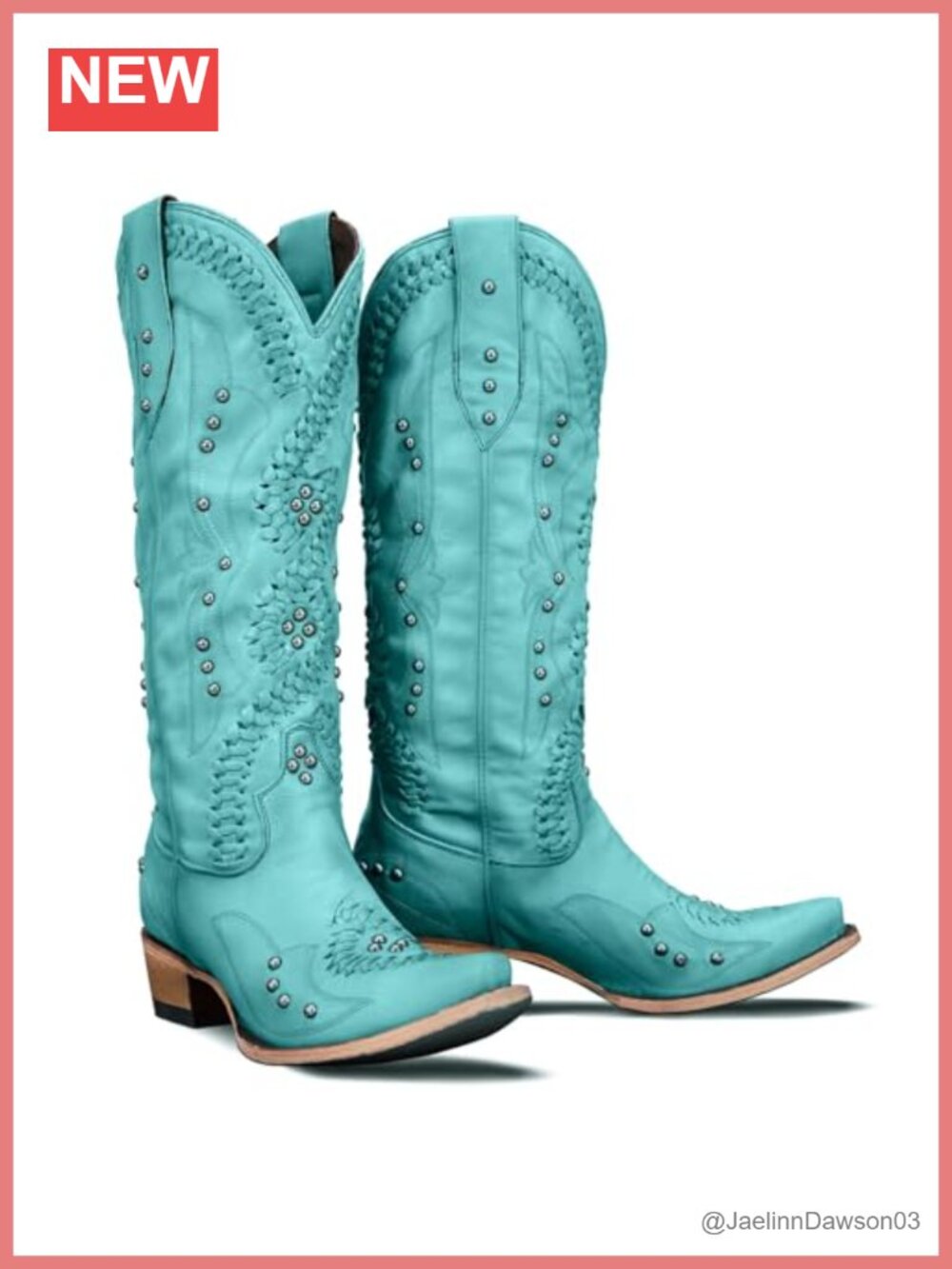Vegan Leather Knee High Cowboy Boots Embroidered Western